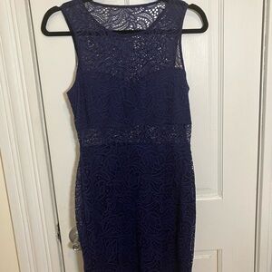 Express Navy Lace Dress